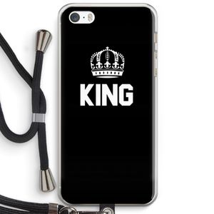 King zwart: iPhone 5 / 5S / SE Transparant Hoesje met koord