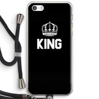 King zwart: iPhone 5 / 5S / SE Transparant Hoesje met koord