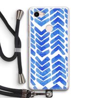 Blauwe pijlen: Pixel 3 Transparant Hoesje met koord