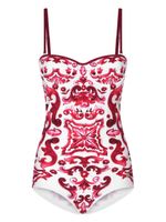 Dolce & Gabbana maillot de bain à imprimé Maiolica - Blanc