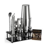 VEVOR Cocktail Shaker 14-delige Barmanset RVS Bargereedschap Zilver