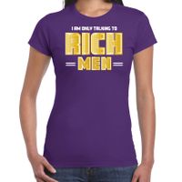 Foute party t-shirt voor dames - Gold digger - paars - carnaval/themafeest