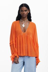 Laagjesblouse - ORANGE - XL