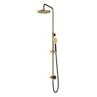 Hotbath Cobber Opbouw Regendoucheset Met Omstel, Hoofddouche 20cm En Ronde Handdouche Geborsteld Messing