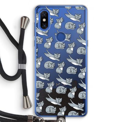 Poezen: Xiaomi Mi Mix 3 Transparant Hoesje met koord