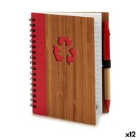 Spiraalnotitieblok met Pen Pincello 1 x 16 x 12 cm Bamboe (12 Stuks)