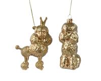 Hond glas l4.8b10h13.7 cm goud a2 kerst - Decoris