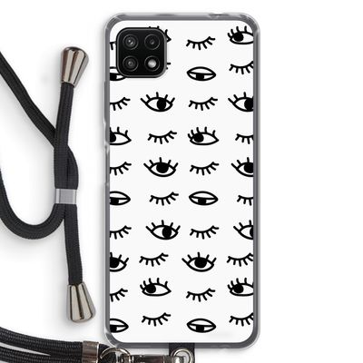 Eye pattern #2: Samsung Galaxy A22 5G Transparant Hoesje met koord