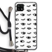 Eye pattern #2: Samsung Galaxy A22 5G Transparant Hoesje met koord