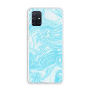 Waterverf blauw: Galaxy A71 Transparant Hoesje