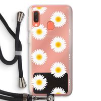 Margrietjes: Samsung Galaxy A20e Transparant Hoesje met koord Margrietjes: Samsung Galaxy A20e Transparant Hoesje met koord