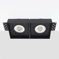 Bella Ondiepe LED inbouw 40mm trimless spot kantelbaar 7Watt vierkant dubbel ZWART IP65 dimbaar - dim to warm - interne driver Bella Ondiepe LED inbouw 40mm trimless spot kantelbaar 7Watt vierkant dubbel ZWART IP65 dimbaar - dim to warm - interne driver