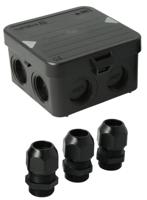 Enzo kabeldoos attema ak1 | + 3 wartels m25 ip65 zwart - 4034023