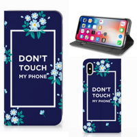 Apple iPhone Xs Max Design Case Flowers Blue DTMP - thumbnail