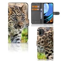Xiaomi Redmi 9T | Poco M3 | Telefoonhoesje | Met pasjeshouder | Baby Luipaard