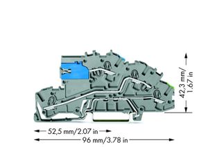 WAGO 2003-7641 Installatie-etageklem 5.20 mm Spanveer Toewijzing: NT, L, Terre Grijs 1 stuk(s)