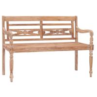 Bankje Batavia 120 cm massief teakhout met whitewash afwerking