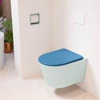 Wandcloset Mondiaz Lavie | Zonder spoelrand | Incl.Toiletzitting-Jeans | Keramiek | Greey (licht grijs)