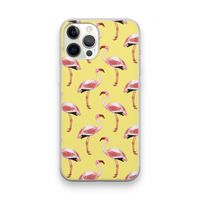 Flamingo's geel: iPhone 12 Pro Max Transparant Hoesje