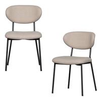 WOOOD Kjeld Eetkamerstoelen - Polyester - Naturel - Set van 2 - thumbnail