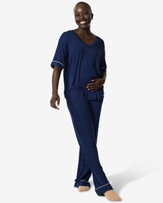 HEMA Dames pyjamabroek viscose donkerblauw (donkerblauw)
