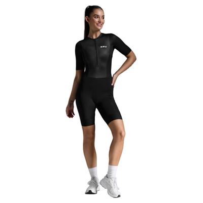 2XU Trisuit Aero Hex korte mouw Black/White Dames M