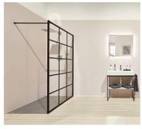 Kermi Dark Edition inloopdouche 140x200cm Zwart