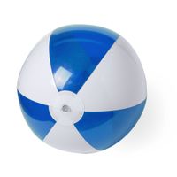 Opblaasbare strandbal plastic blauw/wit 28 cm   - - thumbnail