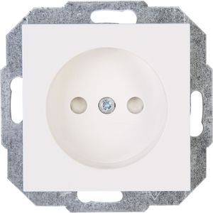 KOPP - Wandcontactdoos - Athenis HK07 - Inbouw - 1-voudig Enkel Stopcontact - Kinderbeveiliging - Helder Glans Wit