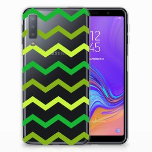 Samsung Galaxy A7 (2018) TPU bumper Zigzag Groen