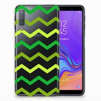 Samsung Galaxy A7 (2018) TPU bumper Zigzag Groen - thumbnail