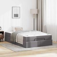 Bedframe met matras met matras Grijs 120 x 200 cm Kunstleer