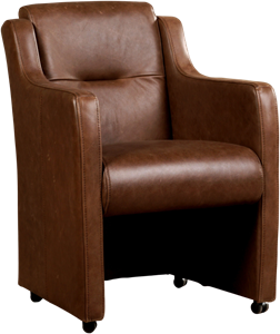 Bruine leren landelijke eetkamerfauteuil Mass - Vintage Leer Brown (bruin leer)