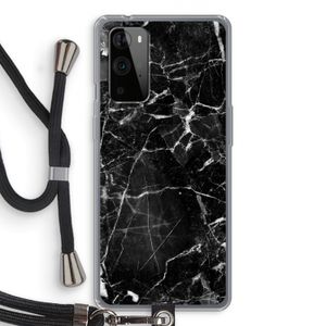 Zwart Marmer 2: OnePlus 9 Pro Transparant Hoesje met koord
