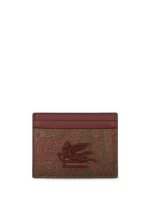 ETRO portefeuille en cuir à motif jacquard - Marron