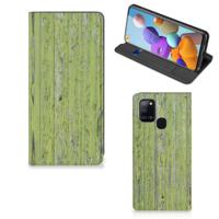 Samsung Galaxy A21s Book | Wallet Case | Green Wood