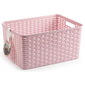 Opbergmand - Kastmand - rotan kunststof - roze - 18 Liter - 29 x 39 x 20 cm