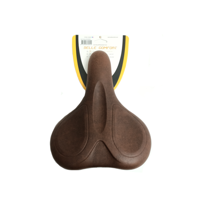 Selle Comfort zadel e-bike soft medium bruin met handvat, zonder strop.