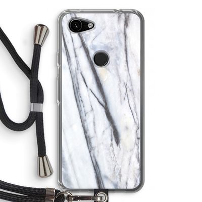 Gestreepte marmer: Pixel 3a Transparant Hoesje met koord