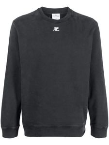 Courrèges sweat en coton à logo brodé - Gris