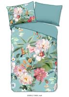 Descanso Dekbedovertrek "bloemen" - Multi - (140x200 cm) - Biologisch Katoen satijn