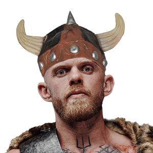 Viking verkleed helm bruin/beige voor volwassenen