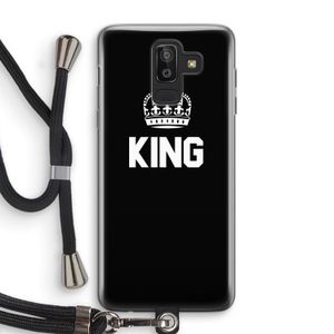 King zwart: Samsung Galaxy J8 (2018) Transparant Hoesje met koord