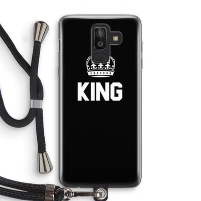 King zwart: Samsung Galaxy J8 (2018) Transparant Hoesje met koord