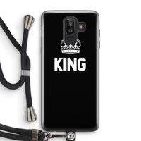 King zwart: Samsung Galaxy J8 (2018) Transparant Hoesje met koord