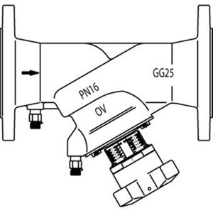 Oventrop Hydrocontrol Inregelafsluiter F DN 80 PN 16 Kvs = 12220 m3/h flensaansluiting 1062652