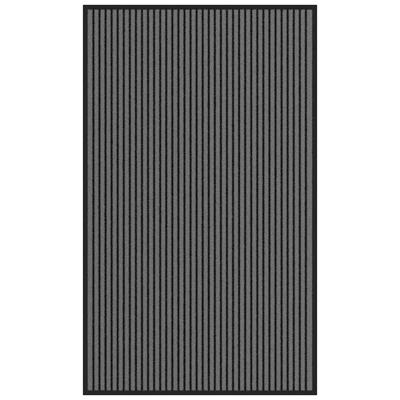 Deurmat 90x150 cm gestreept 90x150 cm zwart en grijs