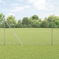 VidaXL Afrasteringspaal zilver 10 x 1,5 m (25 mm gaas) staal