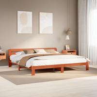 Bedframe zonder matras massief grenenhout wasbruin 180x200 cm