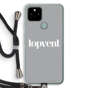 Topvent Grijs Wit: Pixel 5 Transparant Hoesje met koord